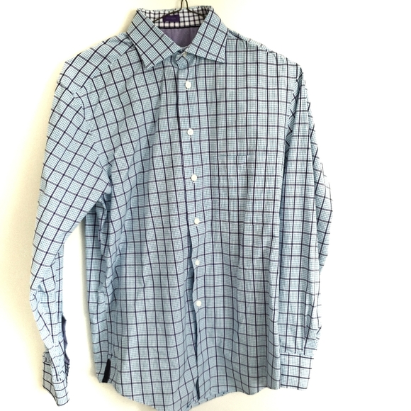 Egara Other - Egara Non Iron Blue & Purple Button Down Shirt M